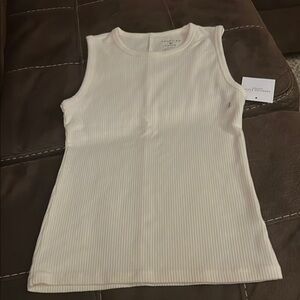 American Eagle Cream Ribbed Top